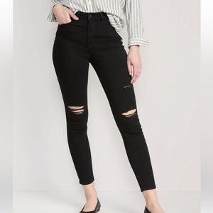 Old Navy High-Rise Rockstar Super Skinny Black Jean 6